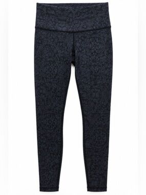 Lululemon Wunder Under High-Rise Leggings – Black/blue Glass Print, size 6.